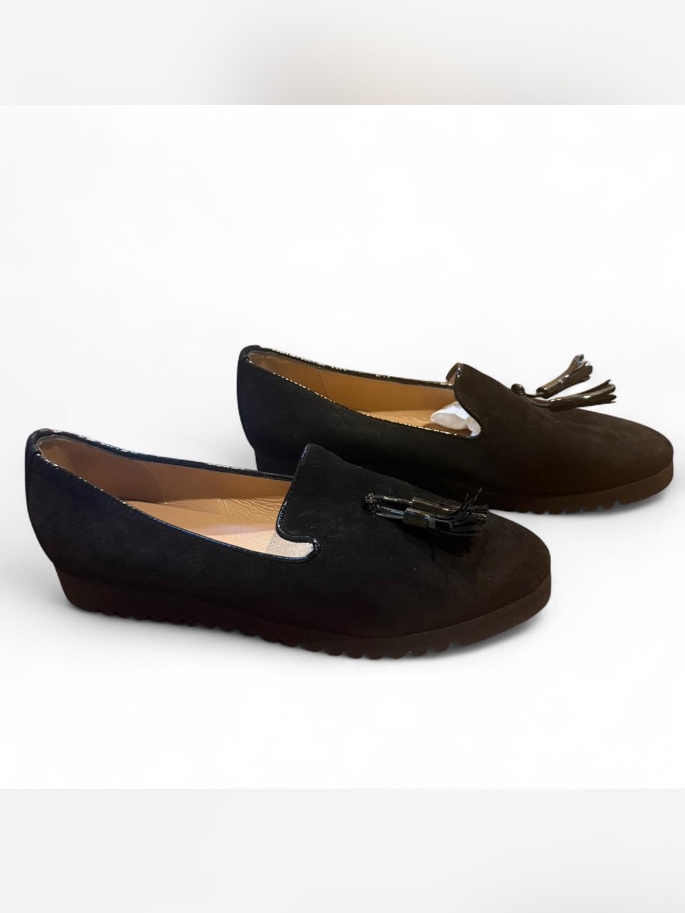 Andre Assous Black Suede Tassel Loafers - Women
